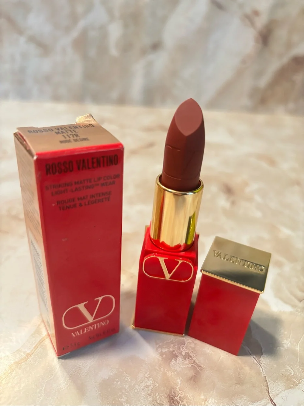 Valentino Rosso Valentino Matte Lipstick — Deep Brown Red